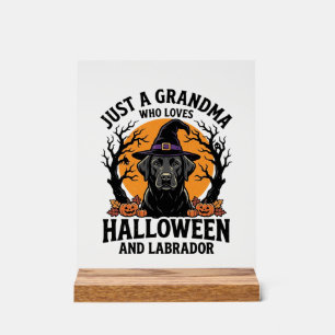Oma Halloween Labrador Lustig Vintage_1 Acrylschild