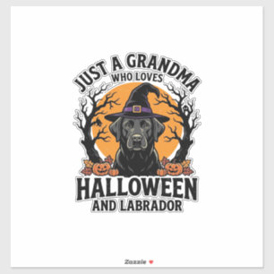 Oma Halloween Labrador Lustig Vintage_1 Aufkleber
