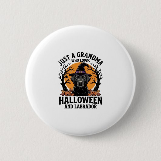 Oma Halloween Labrador Lustig Vintage_1 Button (Vorderseite)