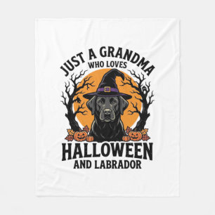 Oma Halloween Labrador Lustig Vintage_1 Fleecedecke