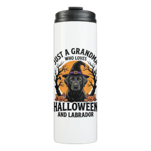 Oma Halloween Labrador Lustig Vintage_1 Thermosbecher