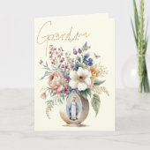Oma Happy Birthday Floral Religious Dankeskarte (Vorderseite)
