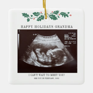 Oma Happy Holidays Schwangerschaft Ultrasound Foto Keramikornament