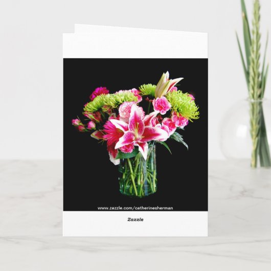 Oma Happy Mother's Day Stargazer Lily Bouquet Karte (Rückseite)