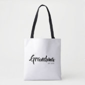 Oma hat Black White Script Geschenk gegründet Tasche (Vorderseite)