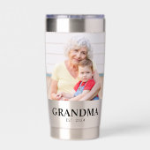 Oma hat Bold Black 2 Foto gegründet Thermobecher (Rückseite)