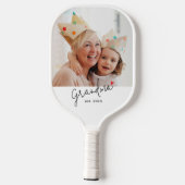 Oma hat ein unterhaltsames Skriptfoto eingerichtet Pickleball Schläger (Rückseite)