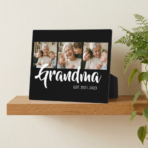 Oma hat elegante Schriftart Schwarz 3 Foto eingeri Fotoplatte