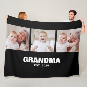 Oma hat elegantes, fettes Schwarz 3 Foto eingerich Fleecedecke