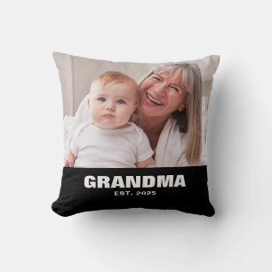 Oma hat modernes, fettes Foto eingerichtet Kissen