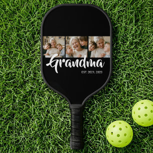 Oma hat modernes fettes Skript 3 Foto eingerichtet Pickleball Schläger