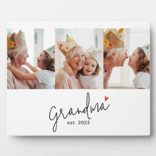 Oma hat modernes Skript 3 Foto eingerichtet Fotoplatte