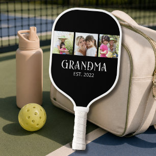 Oma hat modernes Skript 3 Foto eingerichtet Pickleball Schläger