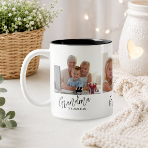 Oma hat modernes Skript 3 Foto eingerichtet Zweifarbige Tasse