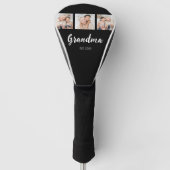 Oma hat modernes Skript 3 Foto Schwarz eingerichte Golf Headcover (Vorderseite)