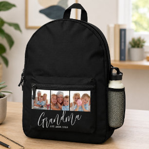 Oma hat modernes Skript Schwarz 3 Foto eingerichte Bedruckter Rucksack