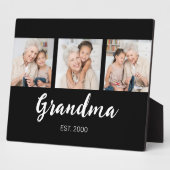 Oma hat modernes Skript Schwarz 3 Foto eingerichte Fotoplatte (Seite)