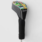 Oma hat modernes Skript Schwarz 3 Foto eingerichte Golf Headcover (angewinkelt)