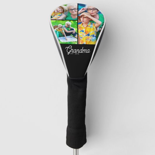 Oma hat modernes Skript Schwarz 3 Foto eingerichte Golf Headcover (Vorderseite)
