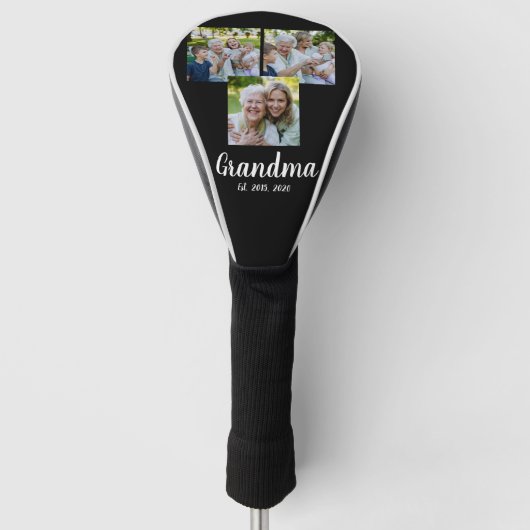 Oma hat modernes Skript Schwarz 3 Foto eingerichte Golf Headcover (Vorderseite)