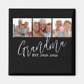 Oma hat modernes Skript Schwarz 3 Foto eingerichte Magnet (Vorne)