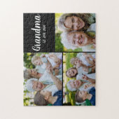 Oma hat modernes Skript Schwarz 3 Foto eingerichte Puzzle (Vertikal)