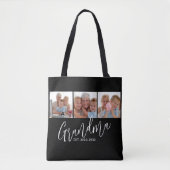 Oma hat modernes Skript Schwarz 3 Foto eingerichte Tasche (Vorderseite)