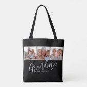 Oma hat modernes Skript Schwarz 3 Foto eingerichte Tasche (Rückseite)