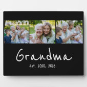 Oma hat modernes Skript Schwarz 3 Foto Fotoplatte (Vorderseite)