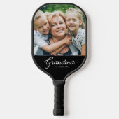 Oma hat modernes Skriptfoto eingerichtet Pickleball Schläger (Rückseite)