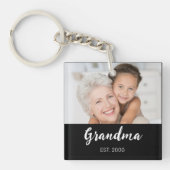 Oma hat modernes Skriptfoto eingerichtet Schlüsselanhänger (Vorderseite)