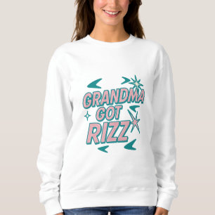 Oma hat Rizz — Atomisches Türkis-Pink Pop Sweatshirt