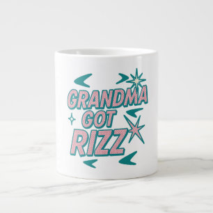 Oma hat Rizz — Atomisches Türkis-Rosa Pop Jumbo-Tasse