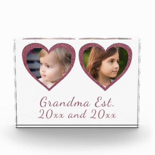 Oma hat rosa Herzen Custom Kinder Foto eingerichte (Vorderseite)