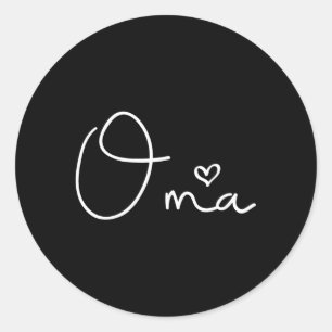 Oma He for Ger Oma Runder Aufkleber