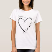 Oma Heart Grandkids Name minimal simpel T-Shirt (Vorderseite)