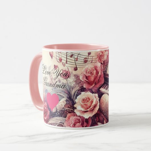 Oma Hearts Liebe Piano Tasse (Vorderseite Links)