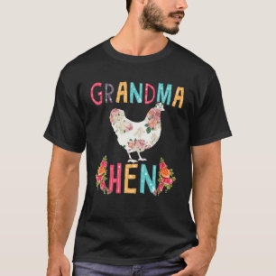 Oma Hen Floral Chicken Farm T-Shirt