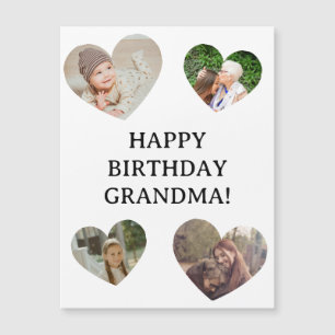 Oma Herzen Foto-Collage Geburtstagsmagnetkarte Magnetkarte