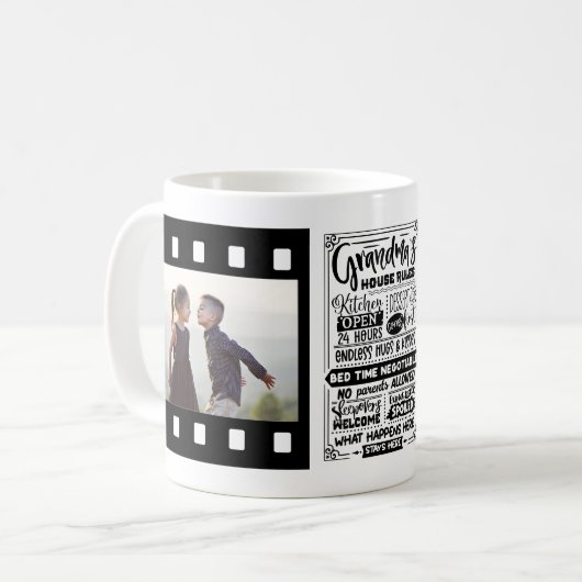 Oma House Rules Foto Template Kaffeetasse (Vorderseite Links)