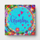 Oma Hübsch Floral Whimsical Fotoplatte (Vorderseite)