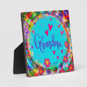 Oma Hübsch Floral Whimsical Fotoplatte (Vorderseite)