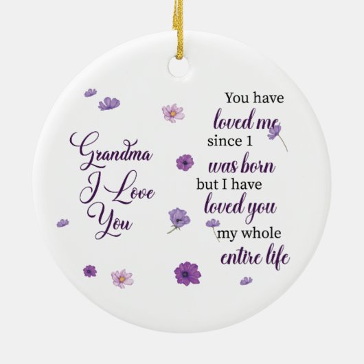 Oma I Liebe Sie Keramik Ornament (Hinten)