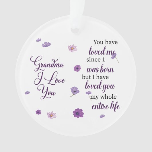 Oma I Liebe Sie Ornament (Vorderseite)