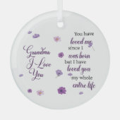 Oma I Liebe Sie Ornament Aus Glas (Vorderseite)