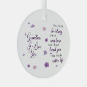 Oma I Liebe Sie Ornament Aus Glas (Vorderseite Rechts)
