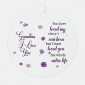 Oma I Liebe Sie Ornament Aus Metall (Vorderseite)