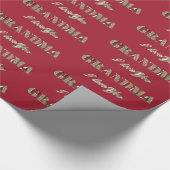 Oma I Liebe You Red Gold Glitzern Typografie Geschenkpapier (Ecke)