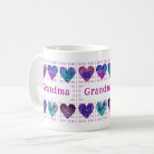 Oma I Liebe You Watercolor Hört Pink Kaffeetasse (Vorderseite Links)