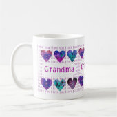 Oma I Liebe You Watercolor Hört Pink Kaffeetasse (Links)